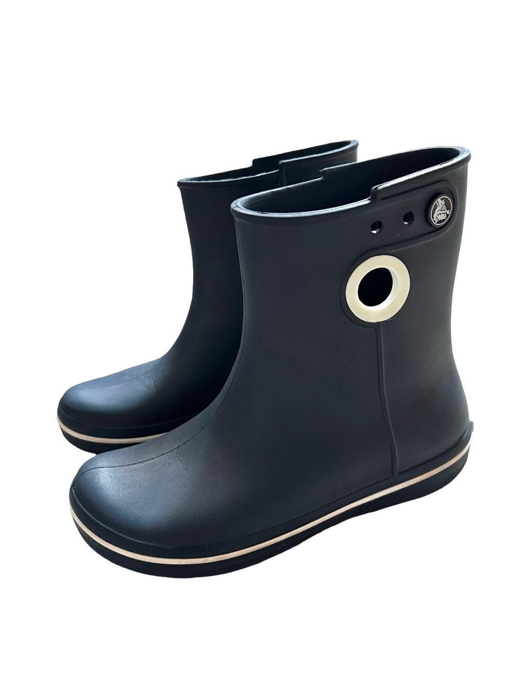 CROCS Jaunt Shorty Navy Blue Ankle Rain Boots Women’s W4 Excellent Condition - Picture 3 of 7